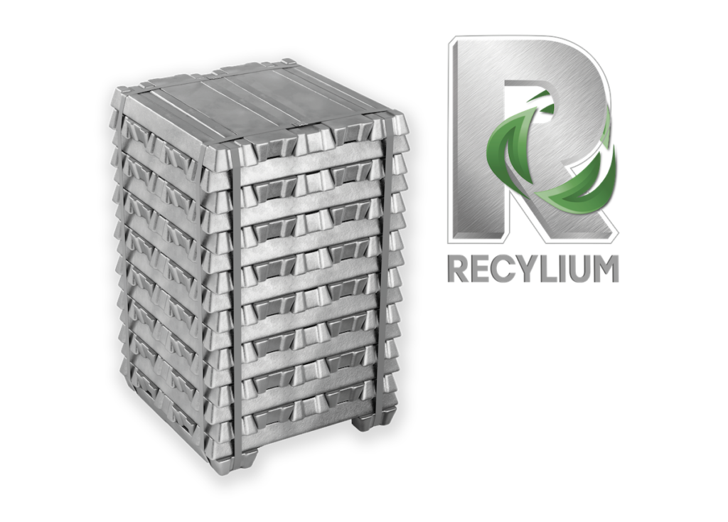 Palette lingots + logo Recylium + ombre